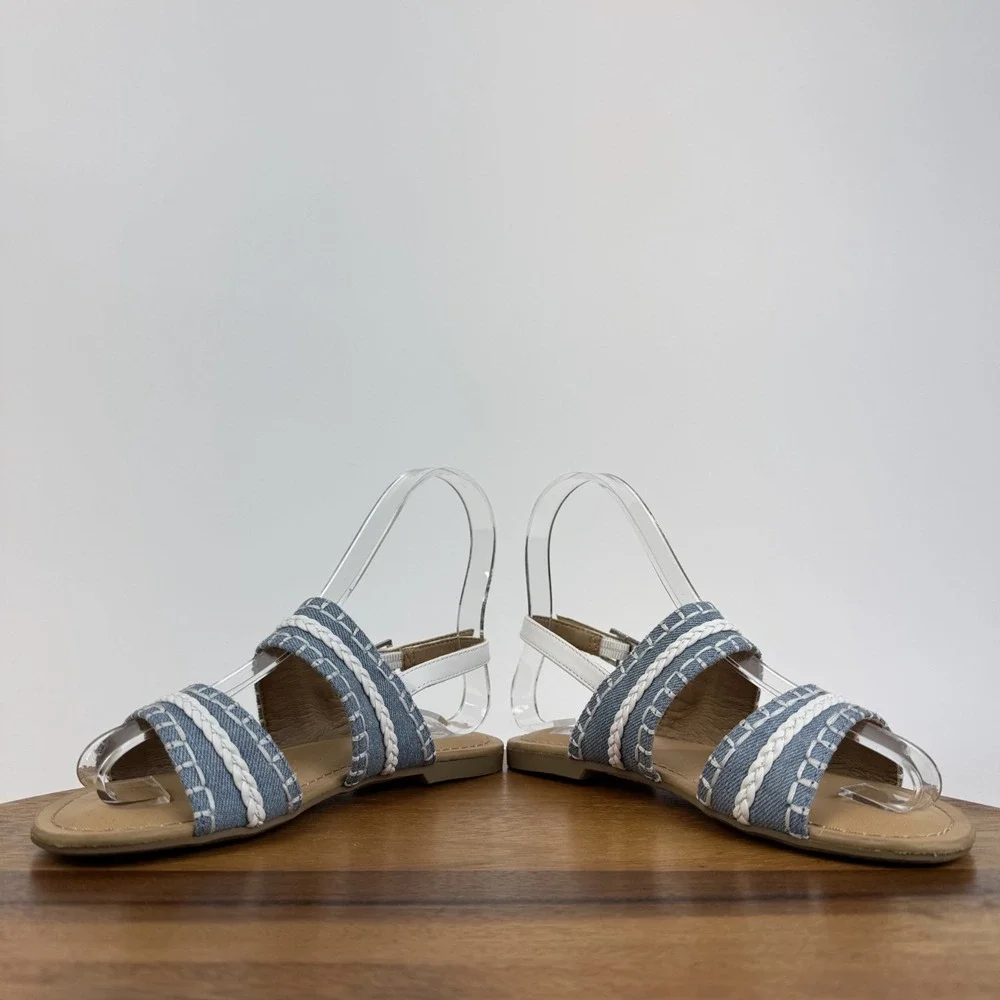 New Big Kids Girls Dolce Vita Clovar Blue Denim Ankle Strap Sandals Size 1‎ Y
